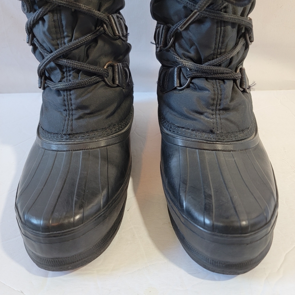 VTG Sorel SnowLion Waterproof Nylon Snow Winter Boots Women's Sz 7 Lace-Up Logo - Picture 4 of 14